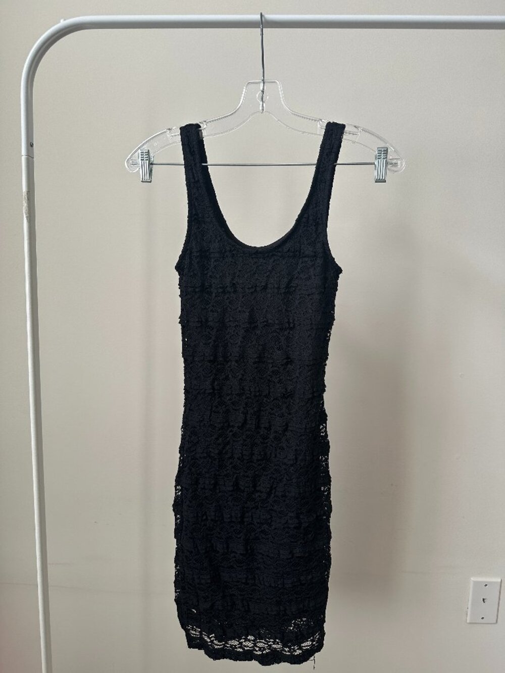 Black lace bodycon midi dress